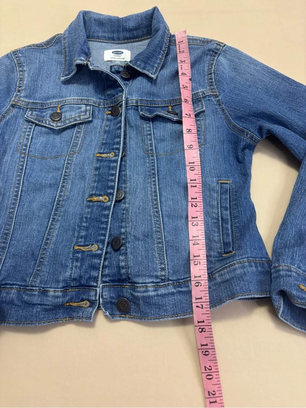 Old Navy Girls Classic Blue Denim Jacket with Button Front Size Large 10-12